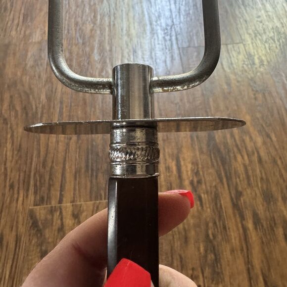 Vintage Meat Carving Fork Bakelite Handle Stainless Steel 10" Prongs Serving MCM - Picture 7 of 8